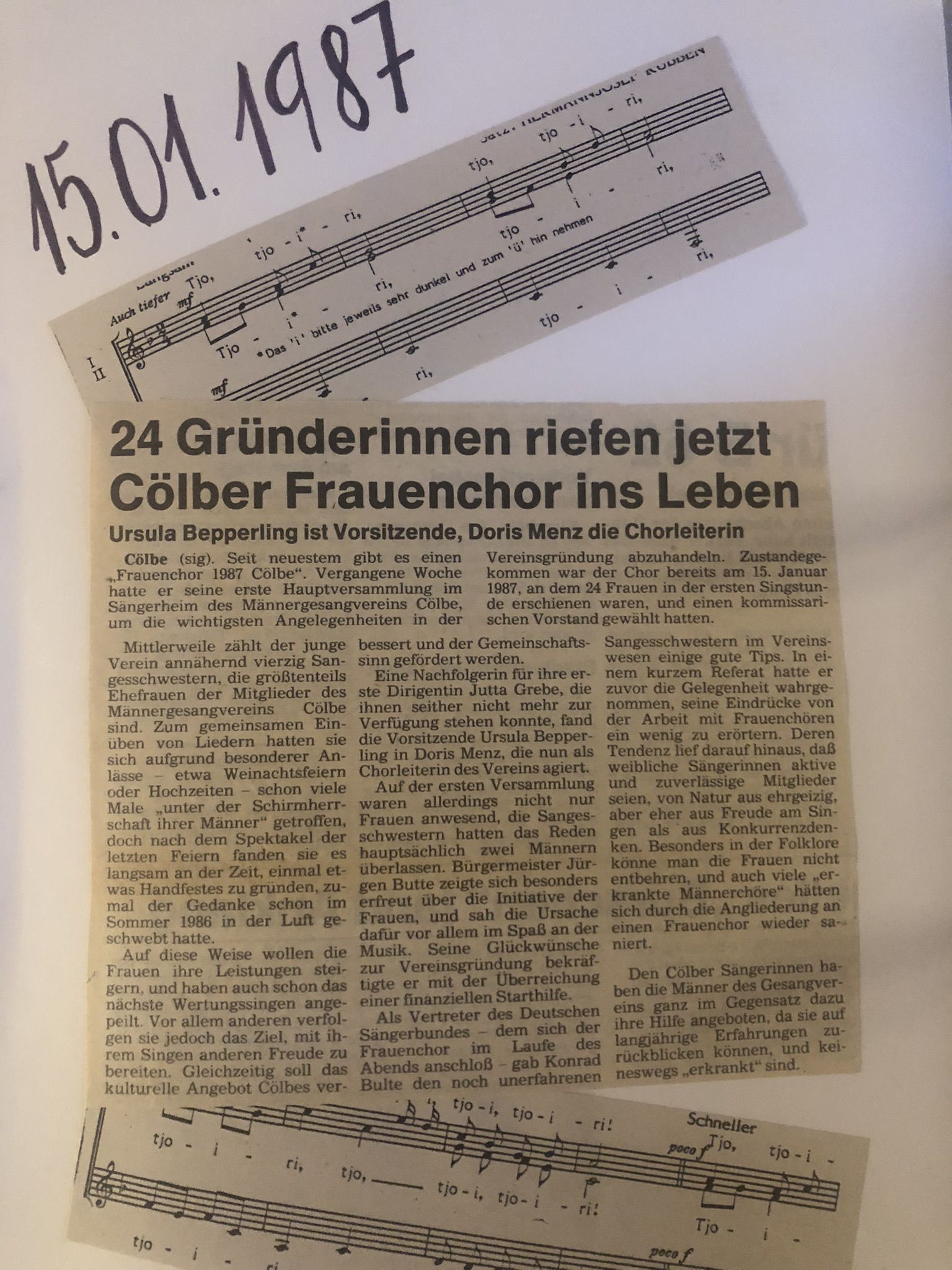 Gründung des Frauenchores 1987 Cölbe